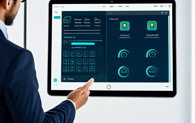 A professional individual in a modest business suit, depicted in a dual scene. On one side, the person appears frustrated, gazing at a complex digital screen filled with multiple password fields and intricate security rules, symbolizing traditional login struggles. On the other side, the same individual is calm and effortlessly logging in with a biometric fingerprint scan on a sleek, modern tablet, showcasing the ease of passkeys. The background is a contemporary office setting with clear, bright lighting. The image emphasizes the transformation from complexity to simplicity. Fully clothed, appropriate attire, safe for work, perfect anatomy, correct proportions, natural pose, well-formed hands, proper finger count, professional photography, high quality, appropriate content, modest clothing.