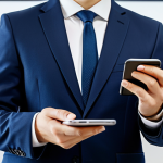 A professional, confident individual, fully clothed in a modest business suit, seamlessly logging into a secure mobile banking application on a sleek smartphone using a biometric fingerprint scanner. The setting is a bright, modern office with soft ambient lighting and clean architectural lines, emphasizing convenience and advanced security. Perfect anatomy, correct proportions, natural pose, well-formed hands, proper finger count, natural body proportions, safe for work, appropriate content, fully clothed, professional, high quality, studio lighting.