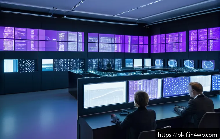 암호화 기술의 발전 동향 - A futuristic laboratory setting in Warsaw, Poland, showcasing quantum cryptography technology in act...